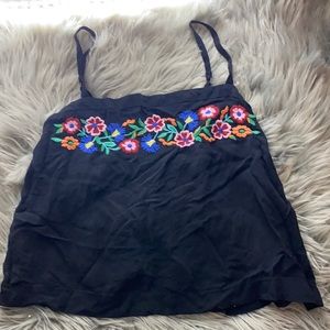 cropped floral hollister tank top